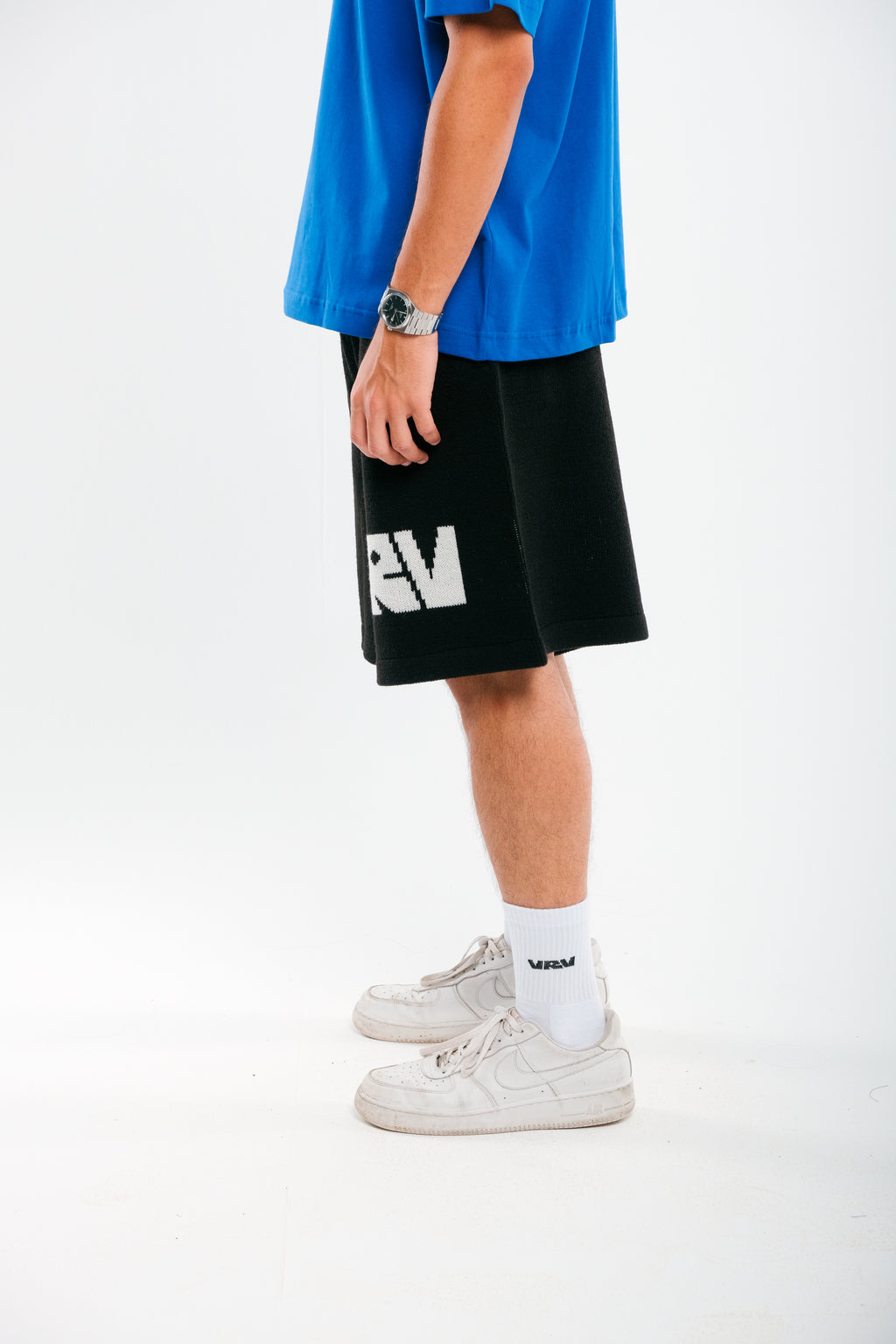 Black VRV Logo Knitted Short