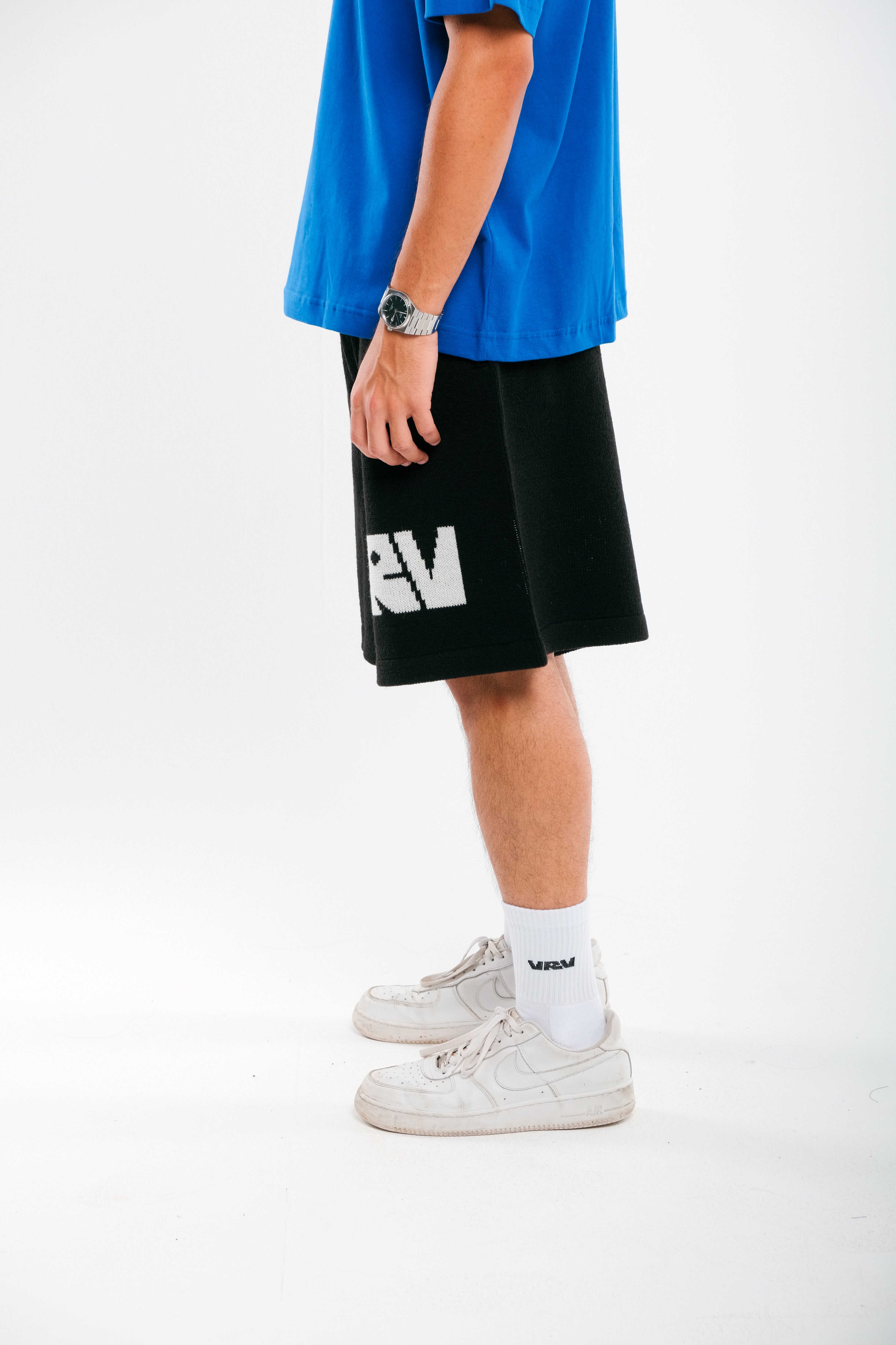 Black VRV Logo Knitted Short