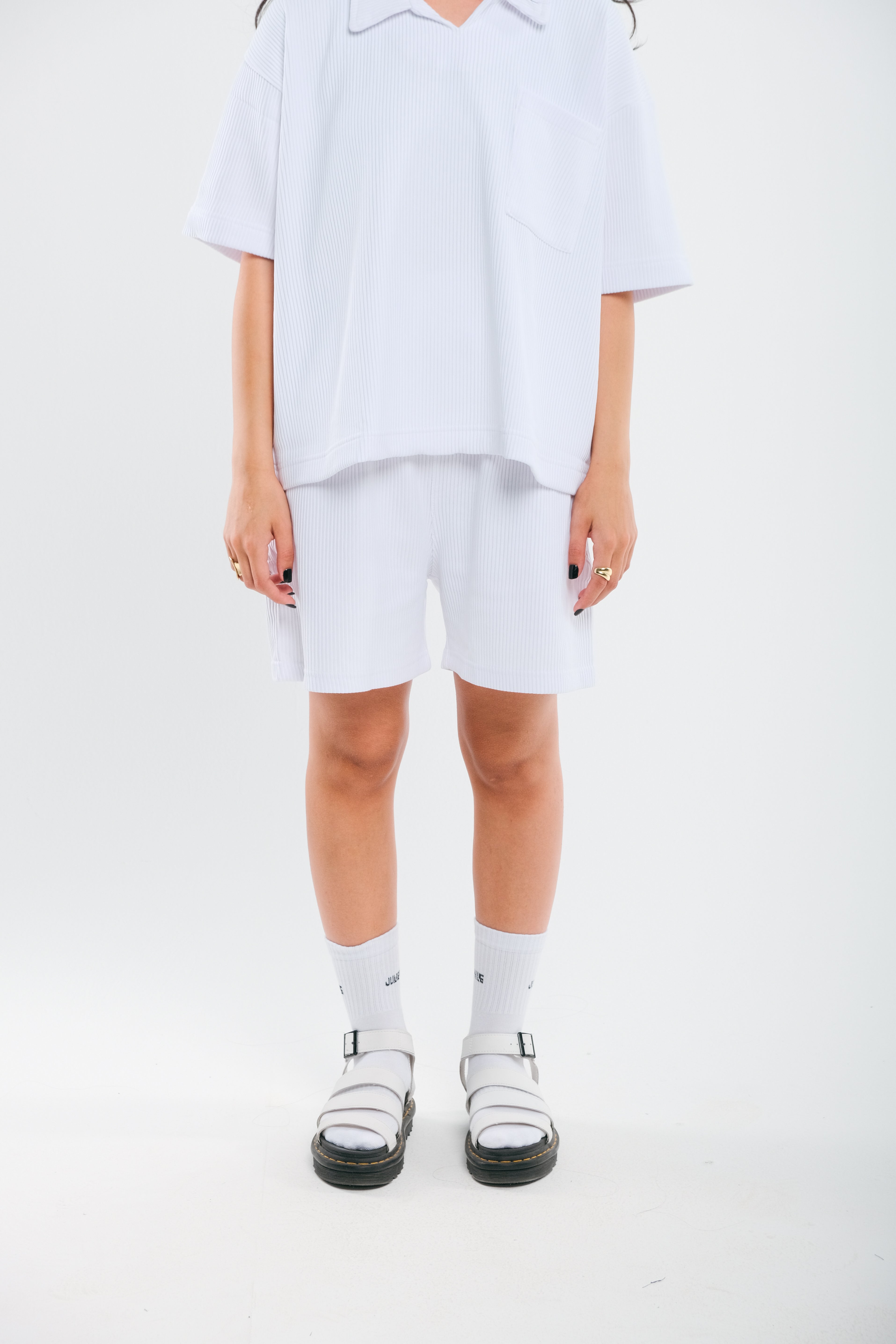 White Drill Short