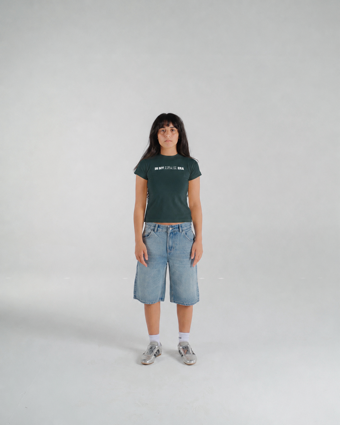 "Single Era" Top in Dark Green