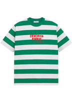"(EX)tra Free Summer" Striped Green Graphic T-shirt