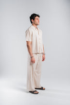 Cream Linen Boxy Shirt