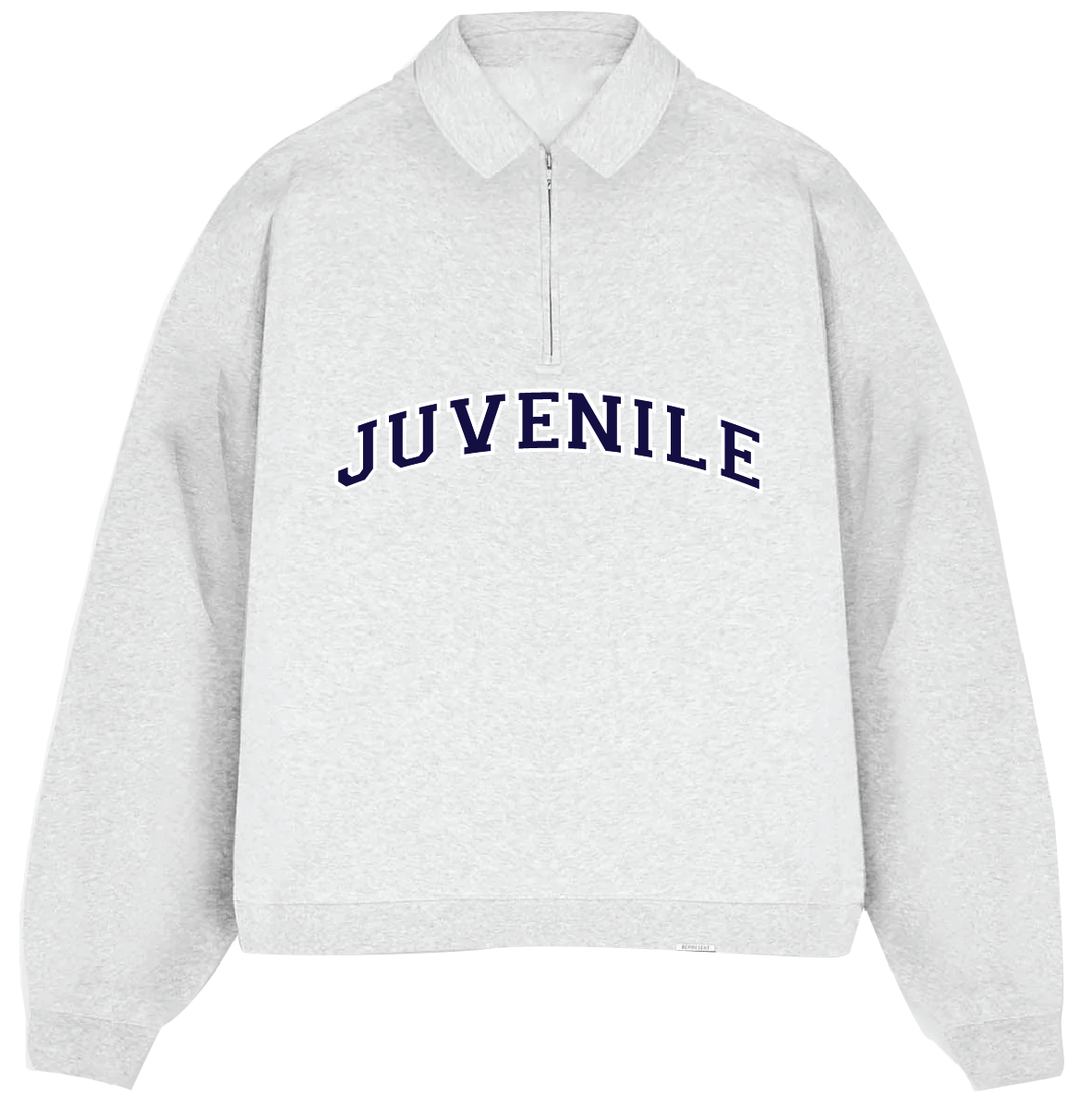 JUVENILE Signature Half Zip in Light Gray Melange
