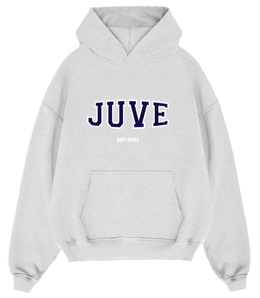 JUVE Signature Hoodie in Light Gray Melange