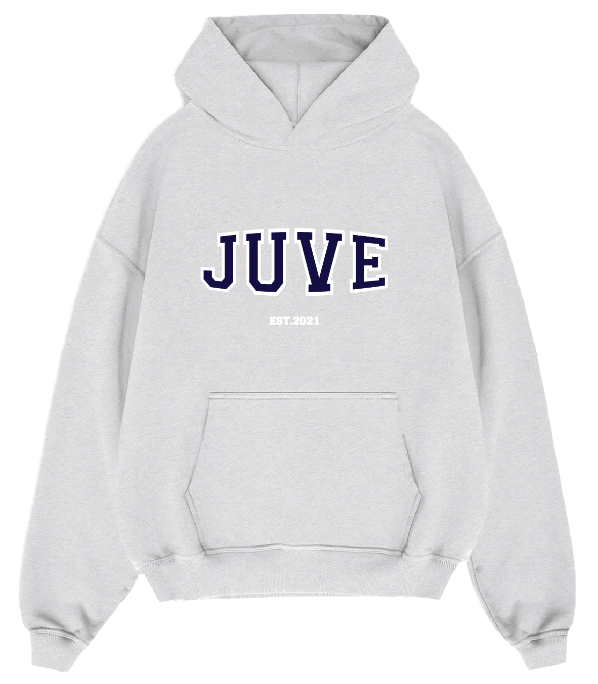 JUVE Signature Hoodie in Light Gray Melange