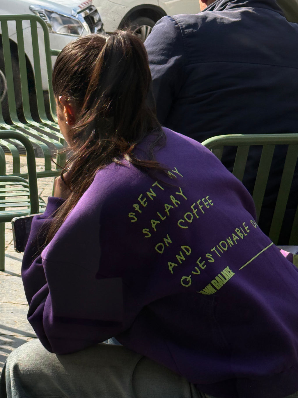 "Balance 0:00" Crewneck in Purple