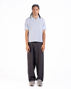 The Vertical Textured Knit Polo in Skyblue