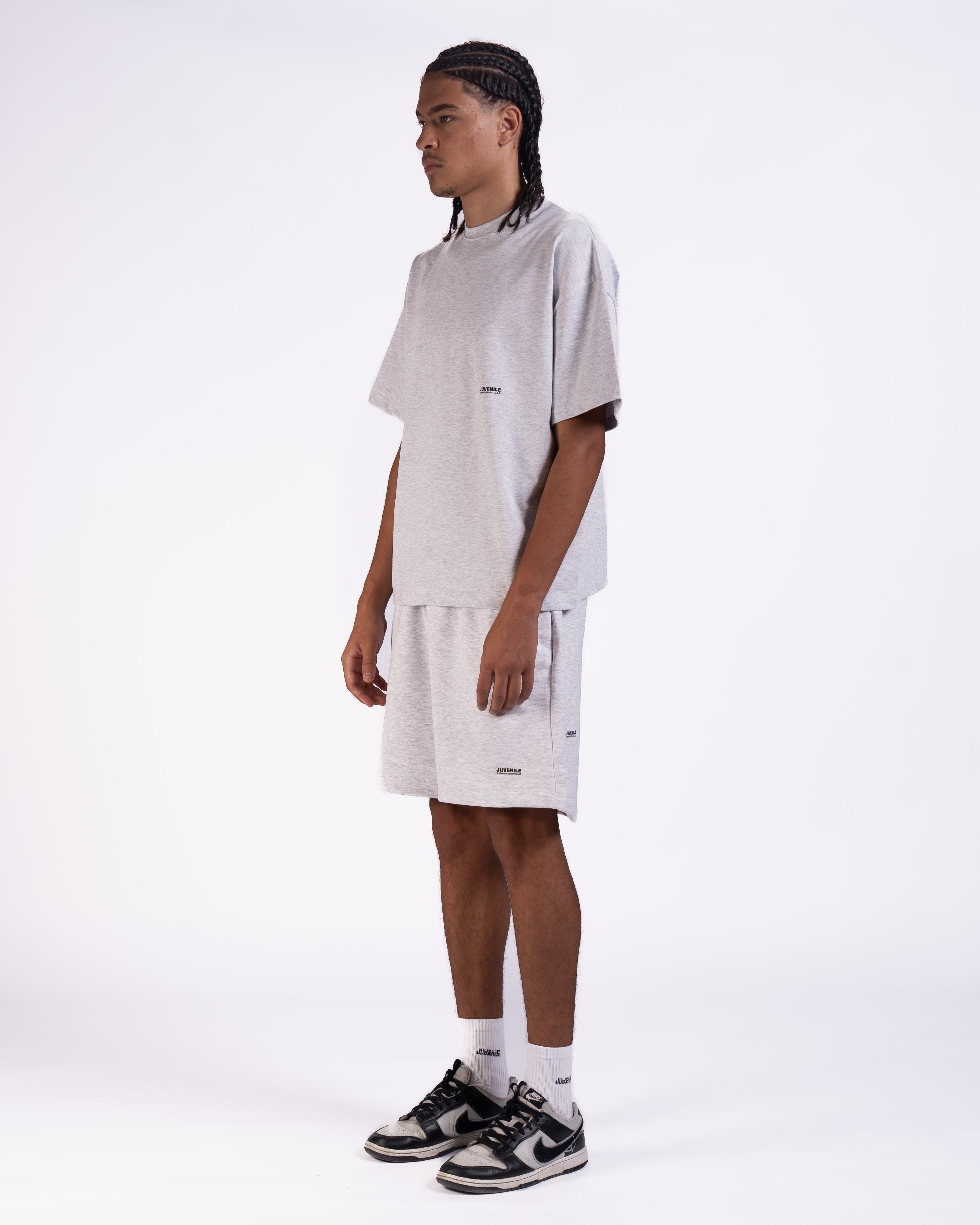 Micro Essentials Oversized T-shirt in Light Gray Melange