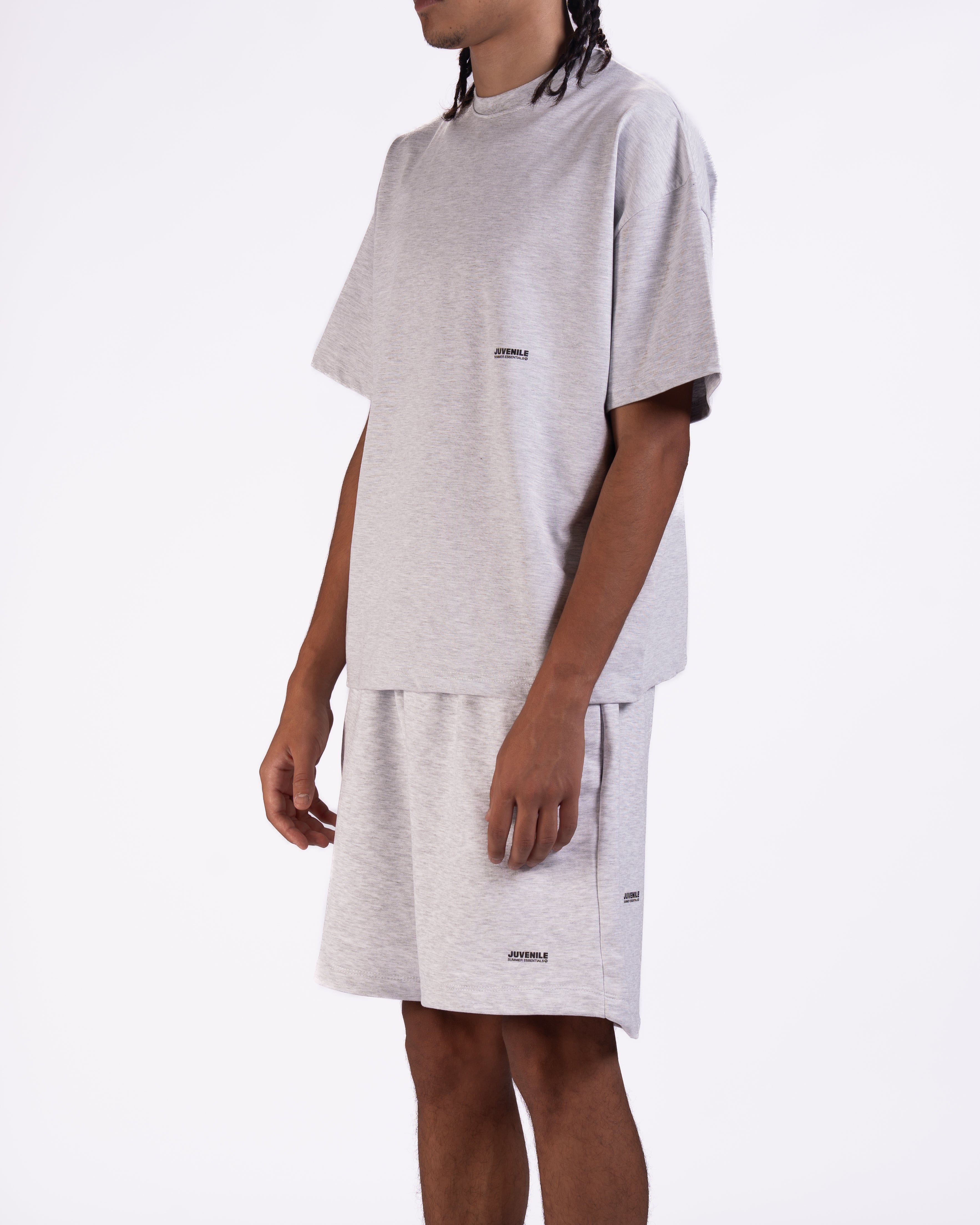 Micro Essentials Oversized T-shirt in Light Gray Melange