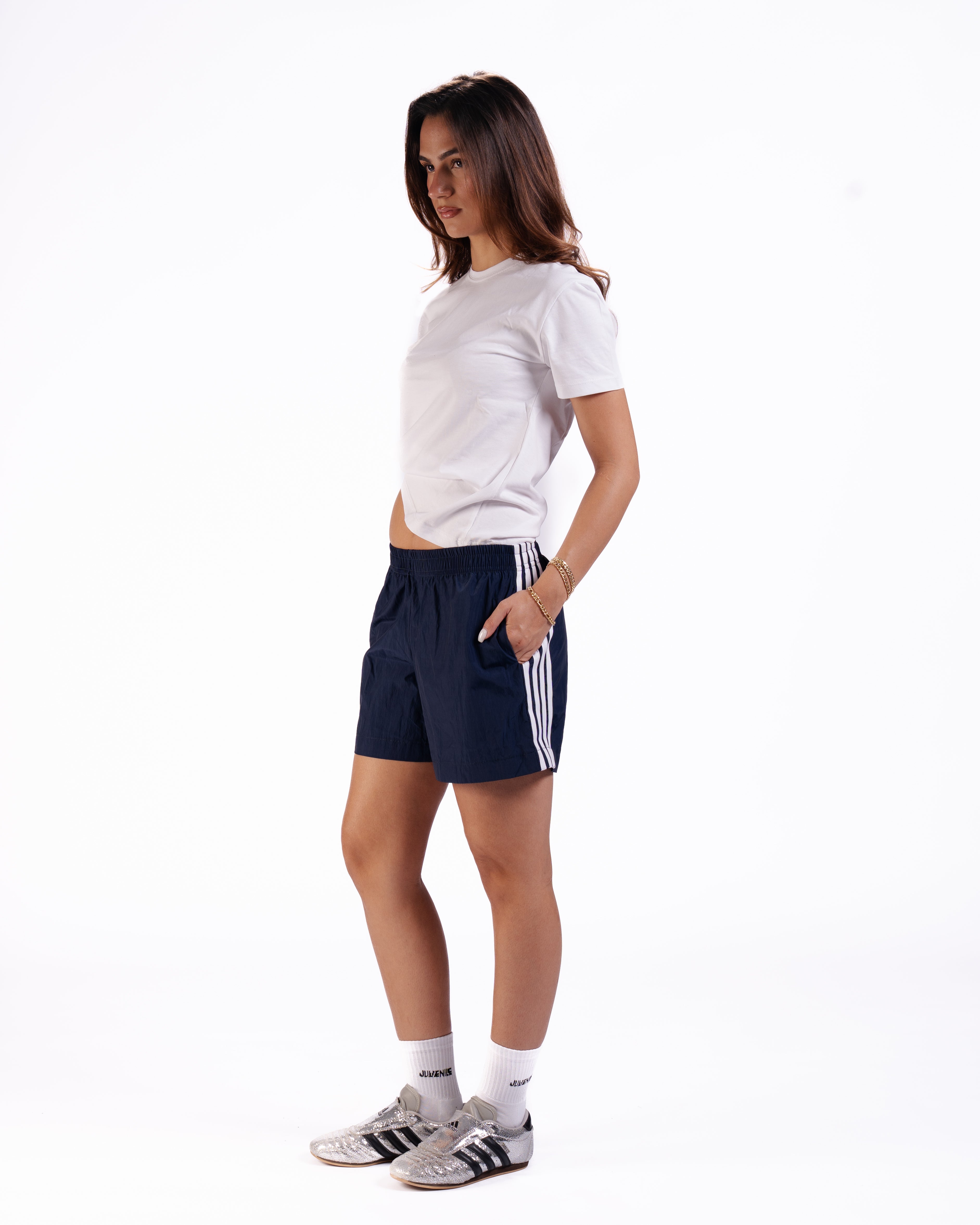 FC Shorts in Navy Blue/White