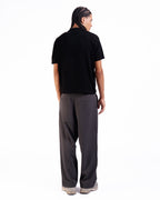 The Vertical Textured Knit Polo in Black