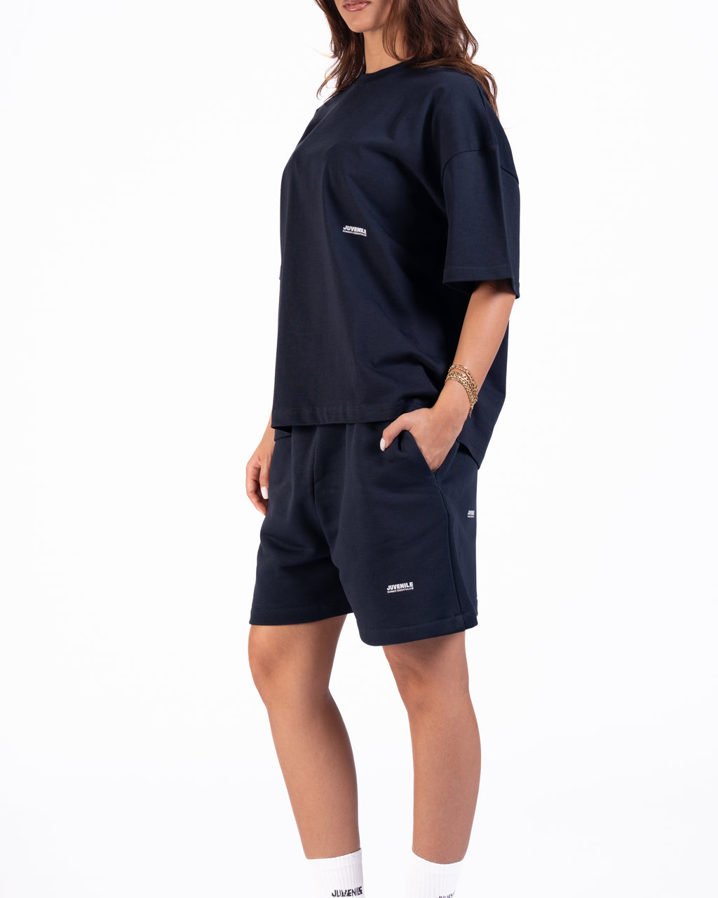 Micro Essentials Oversized T-shirt in Navy Blue