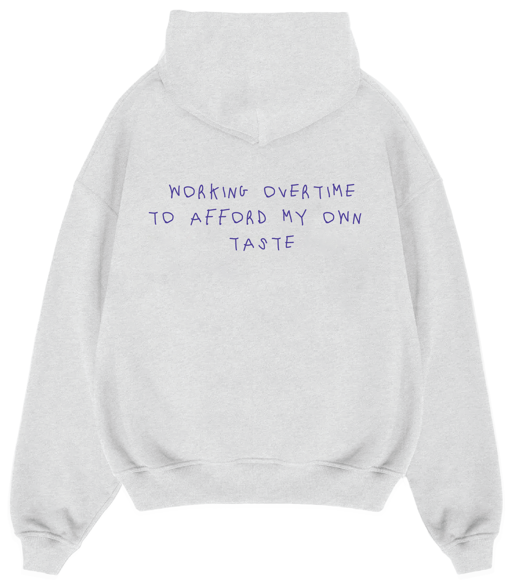 "Working Overtime" Hoodie in Light Gray Melange