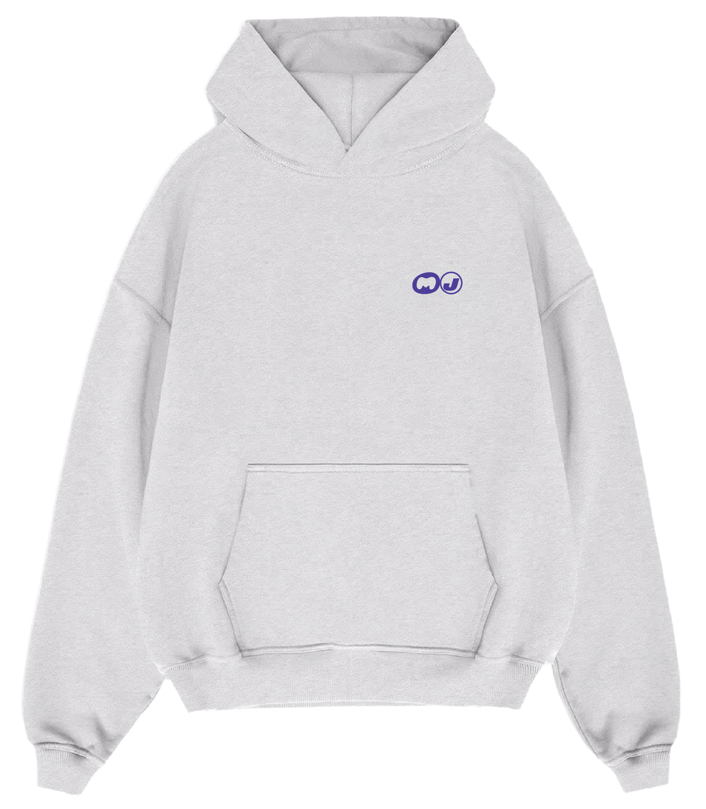 "Working Overtime" Hoodie in Light Gray Melange