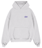 "Working Overtime" Hoodie in Light Gray Melange