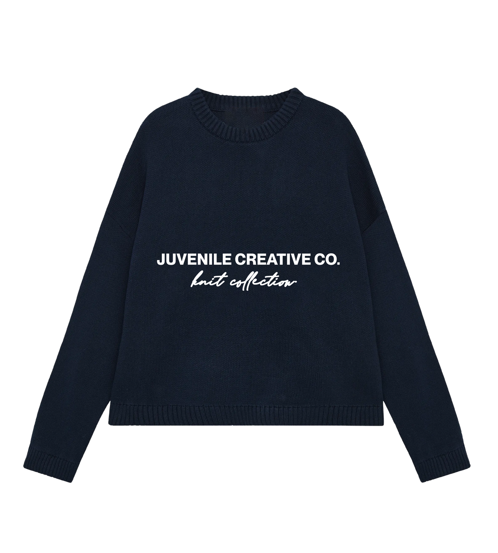 NAVY BLUE KNIT SWEATER