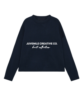 NAVY BLUE KNIT SWEATER