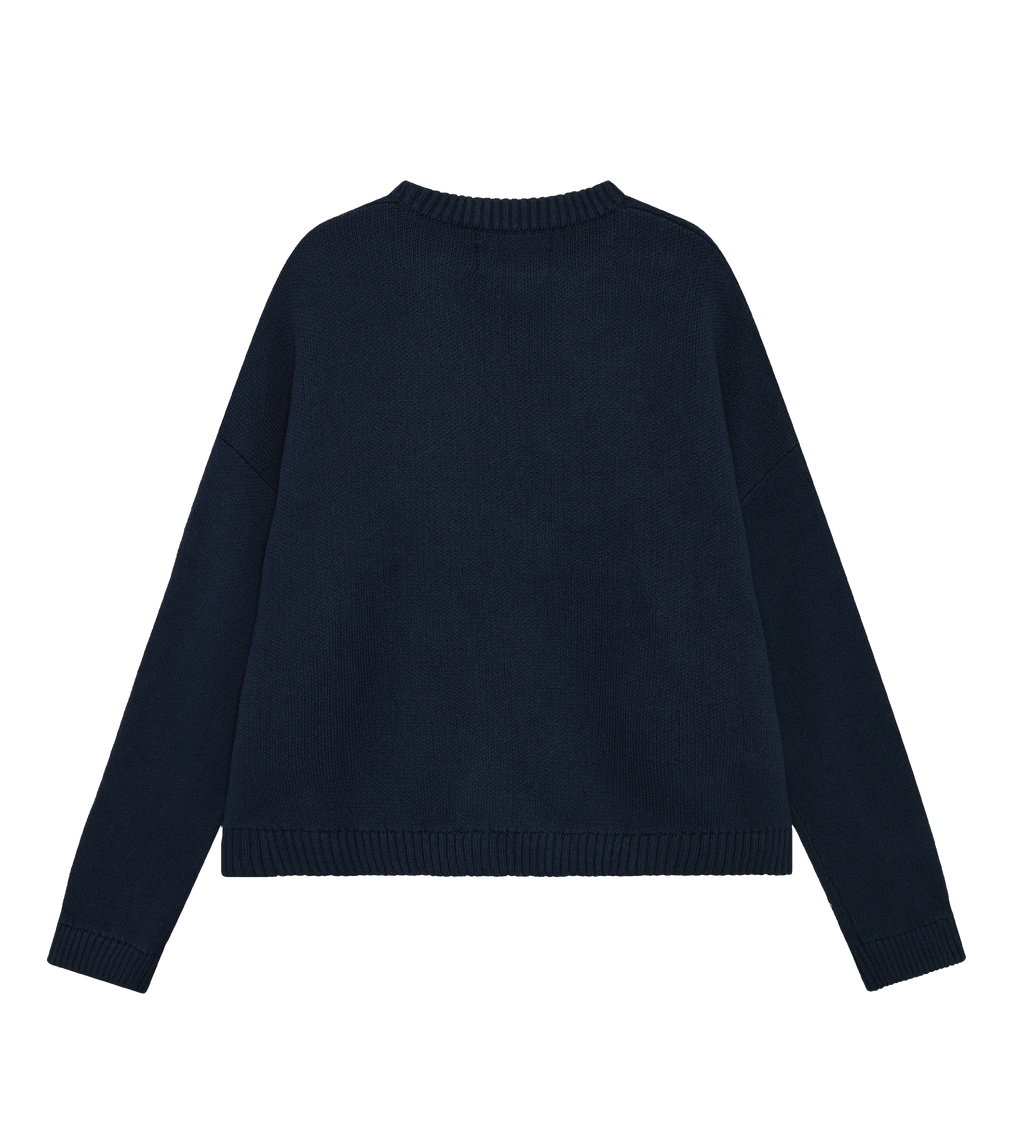 NAVY BLUE KNIT SWEATER