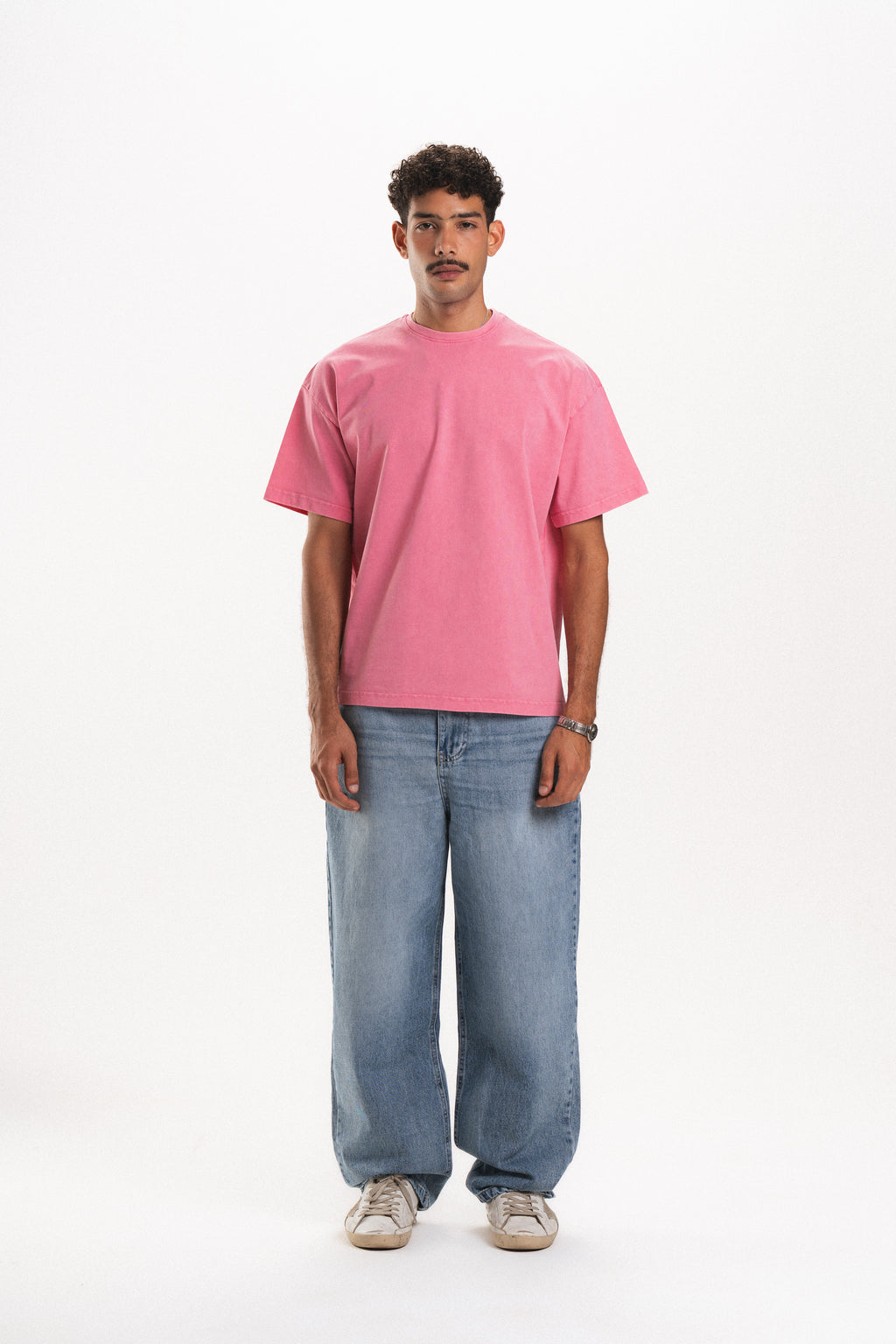 Men Baggy Jeans - Light Blue Wash