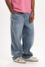 Men Baggy Jeans - Light Blue Wash
