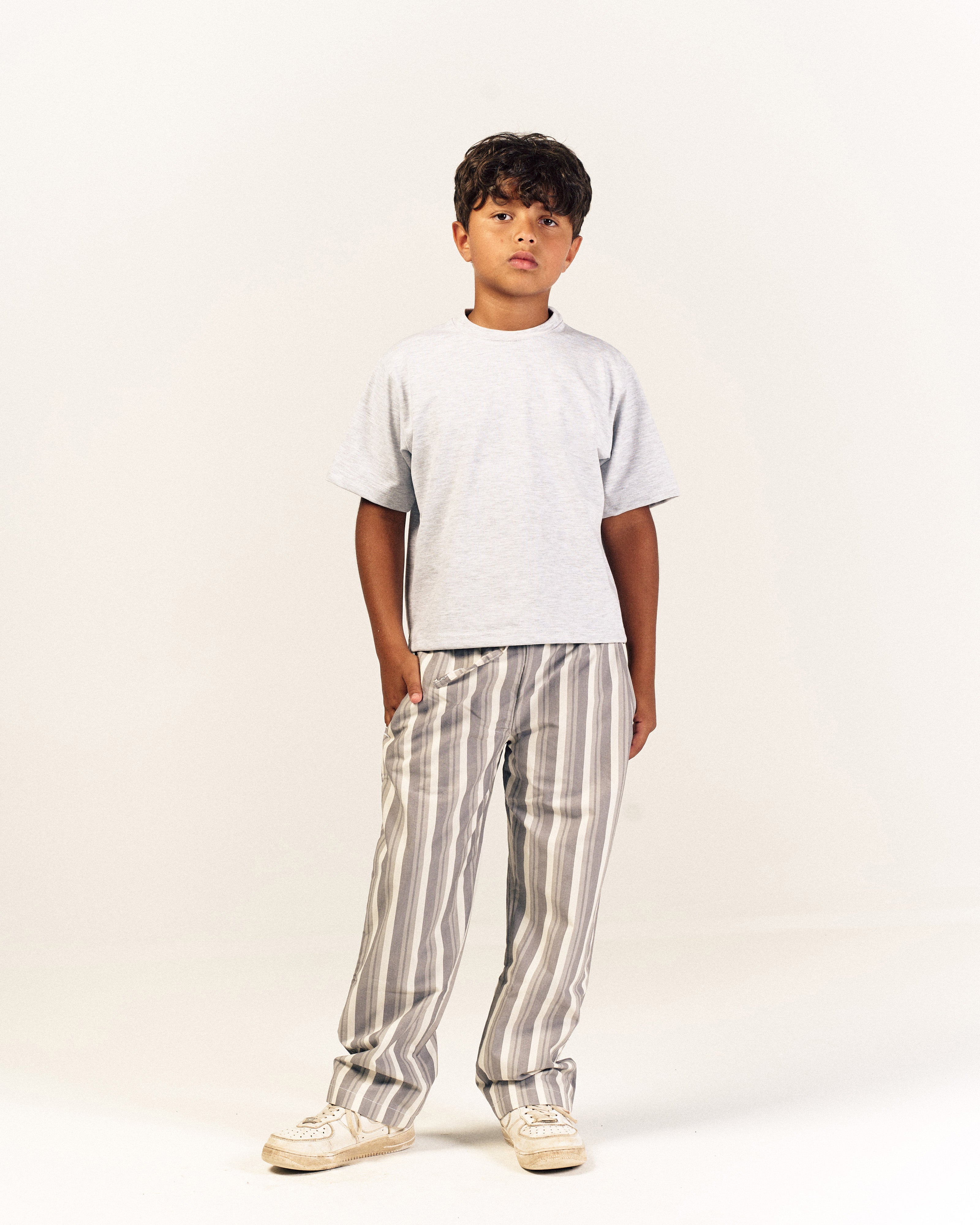 Mono Mini Striped Poplin Pants