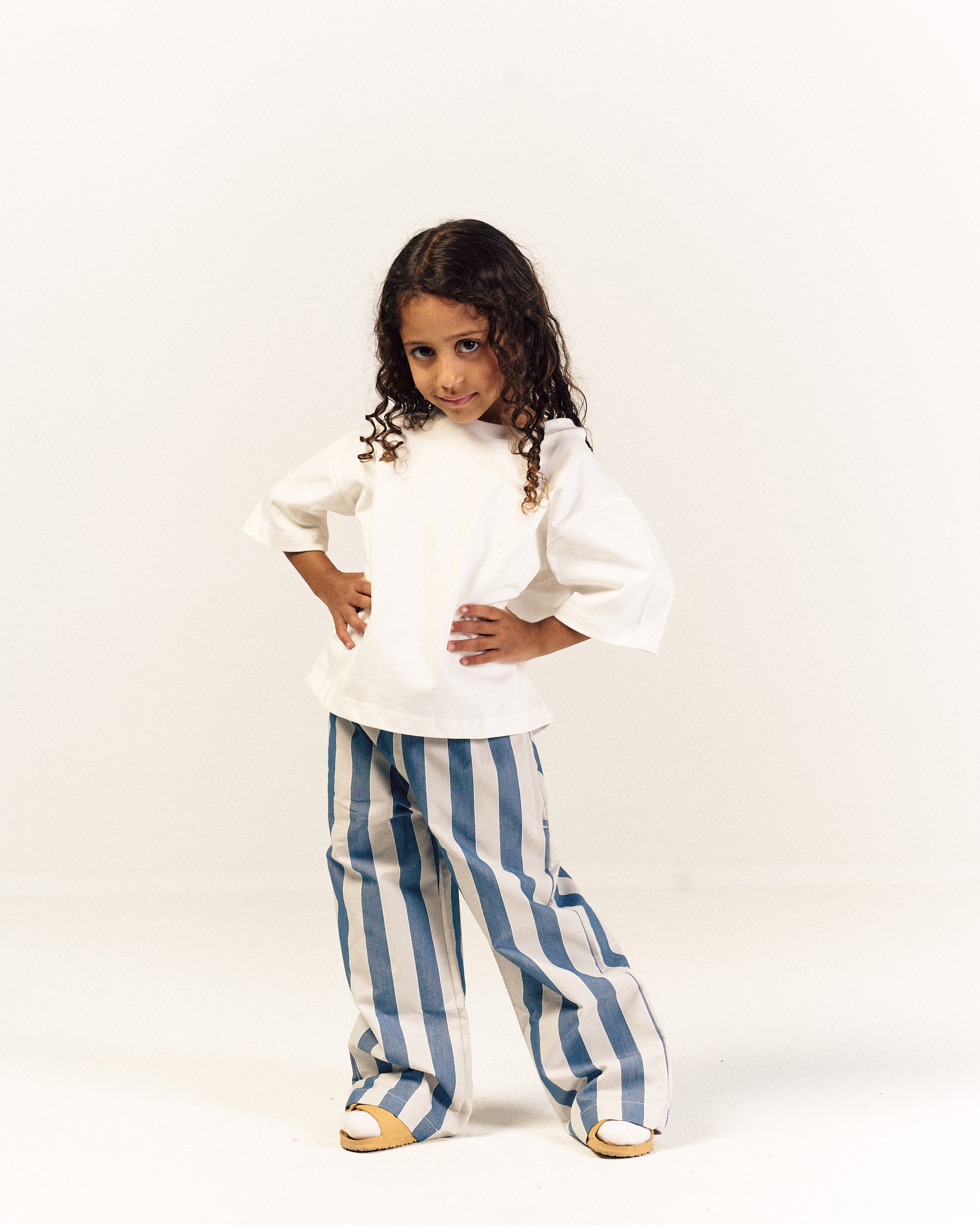 Blue Tide Mini Striped Poplin Pants