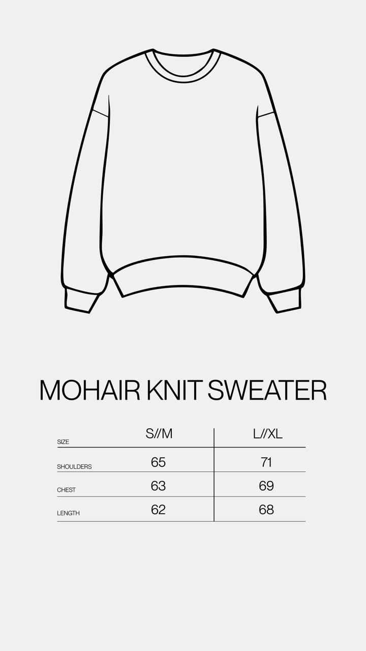 Mohair Knit Sweater in Jet Black