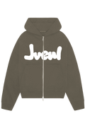 Pale Olive JVENL zipped hoodie
