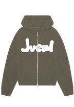 Pale Olive JVENL zipped hoodie