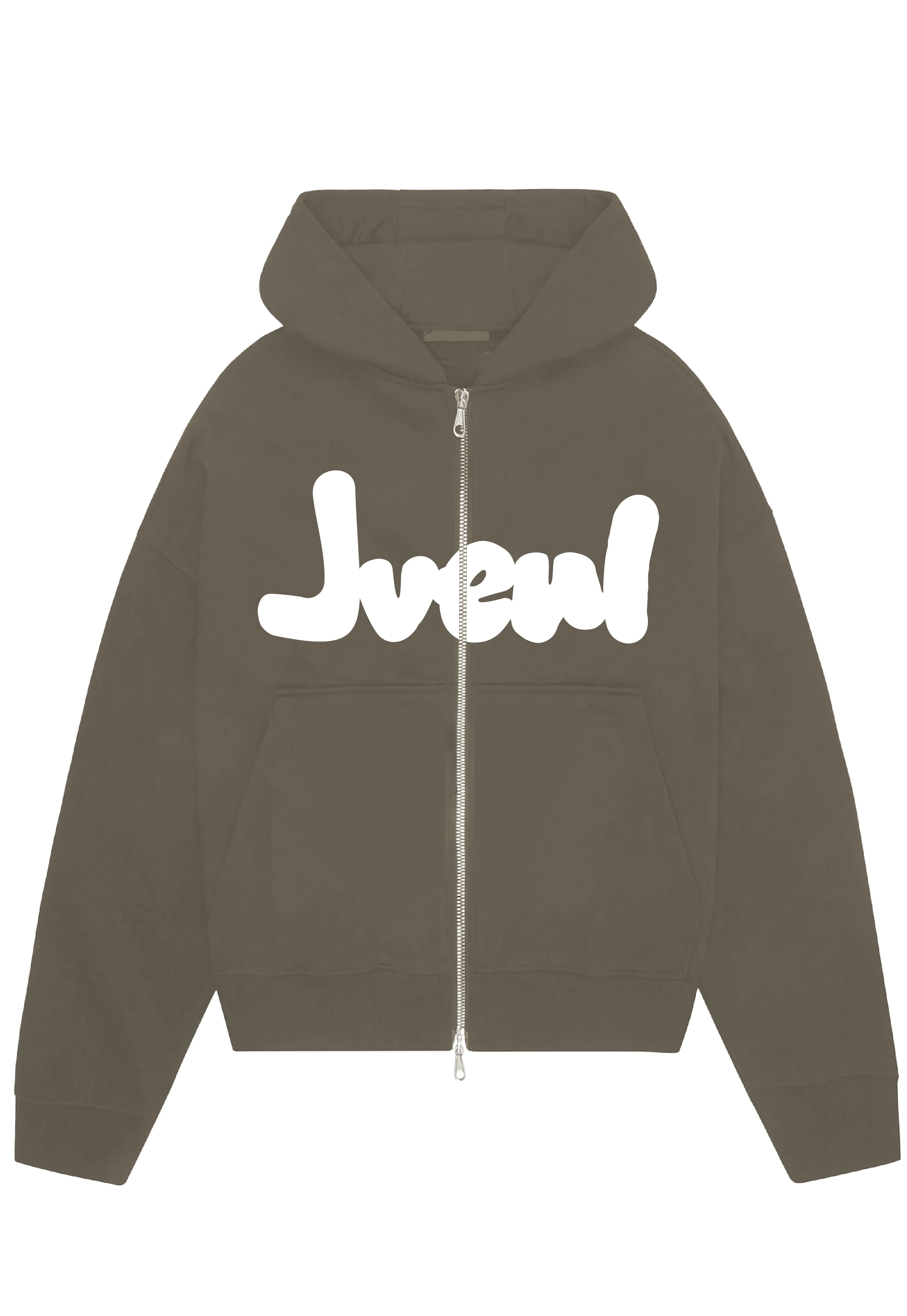 Pale Olive JVENL zipped hoodie