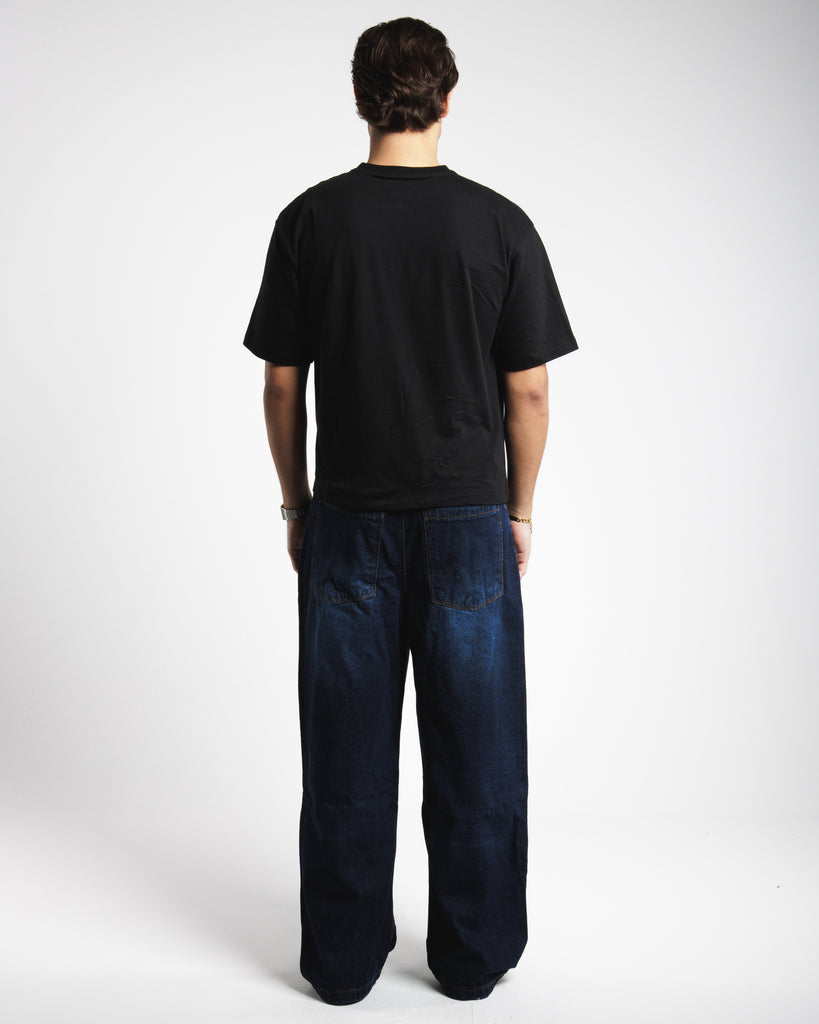 Men Baggy Jeans - Vintage Dark Blue