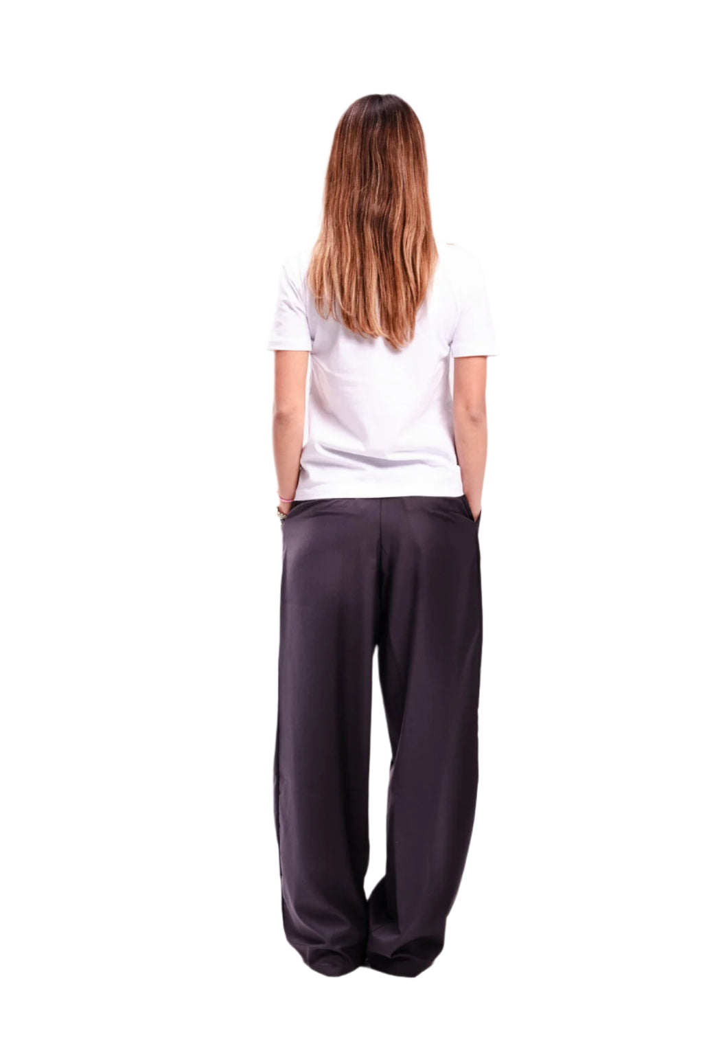 Women Dark Grey Pleated Pants