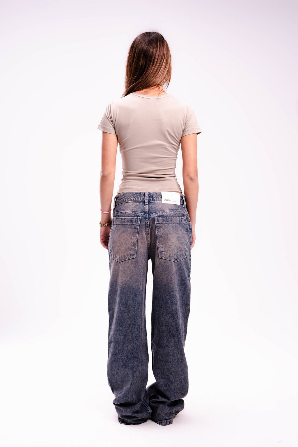 Tight Short Sleeve Top in Greige