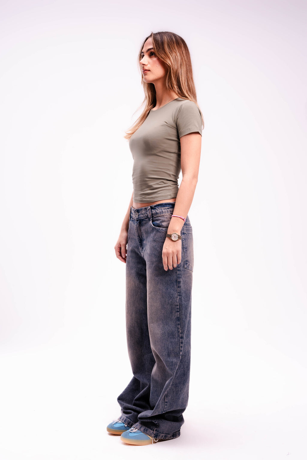 Tight Short Sleeve Top in Olive