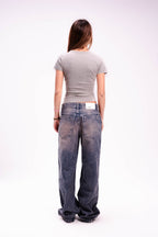 Tight Short Sleeve Top in Light Grey