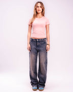 Tight Short Sleeve Top in Baby Pink
