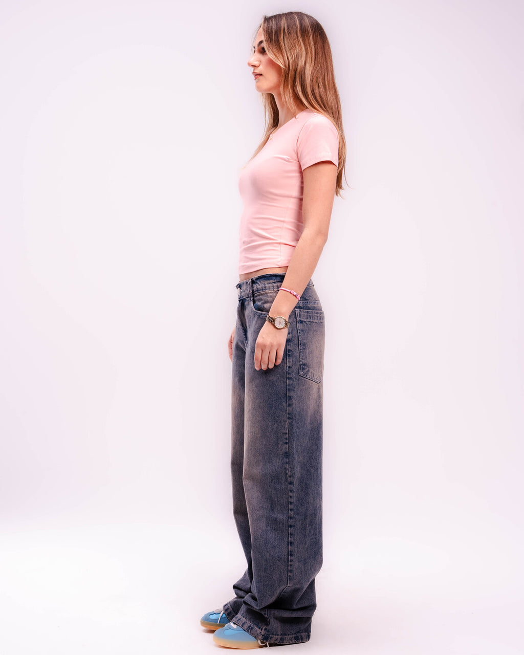 Tight Short Sleeve Top in Baby Pink