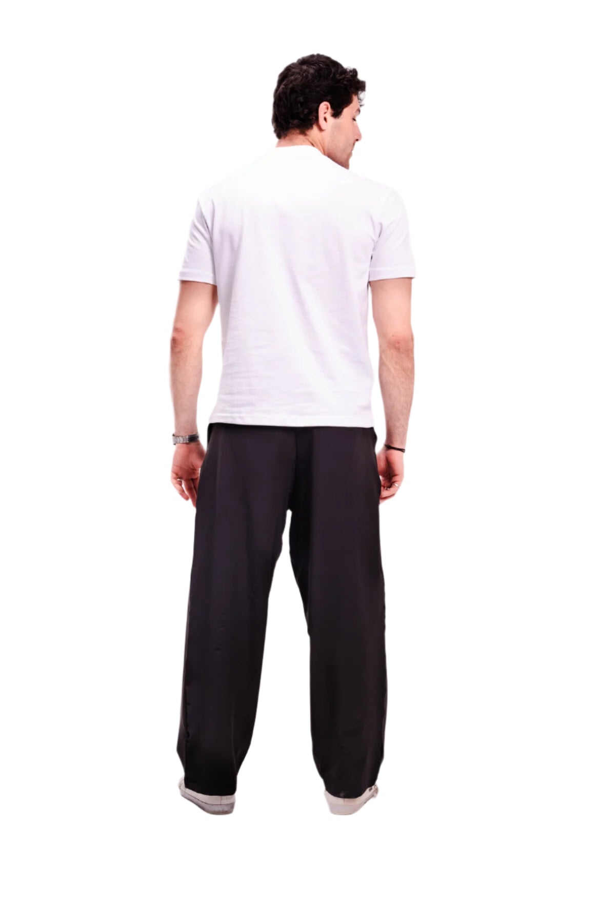 Men Black Pleated Pants