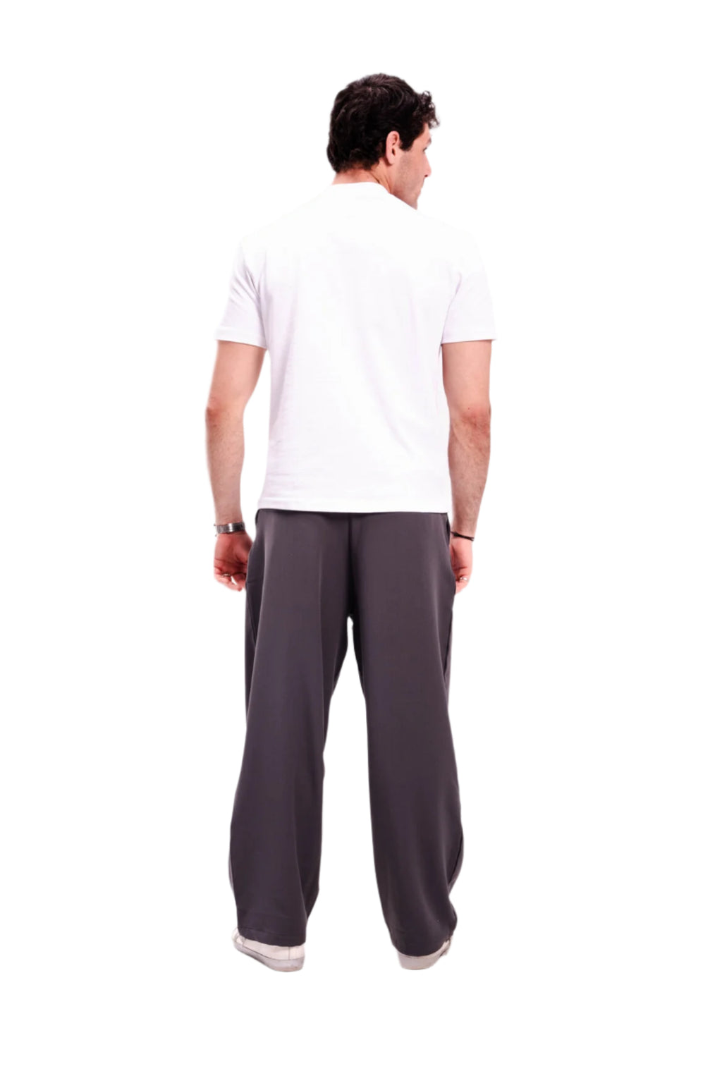 Men Dark Grey Pleated Pants