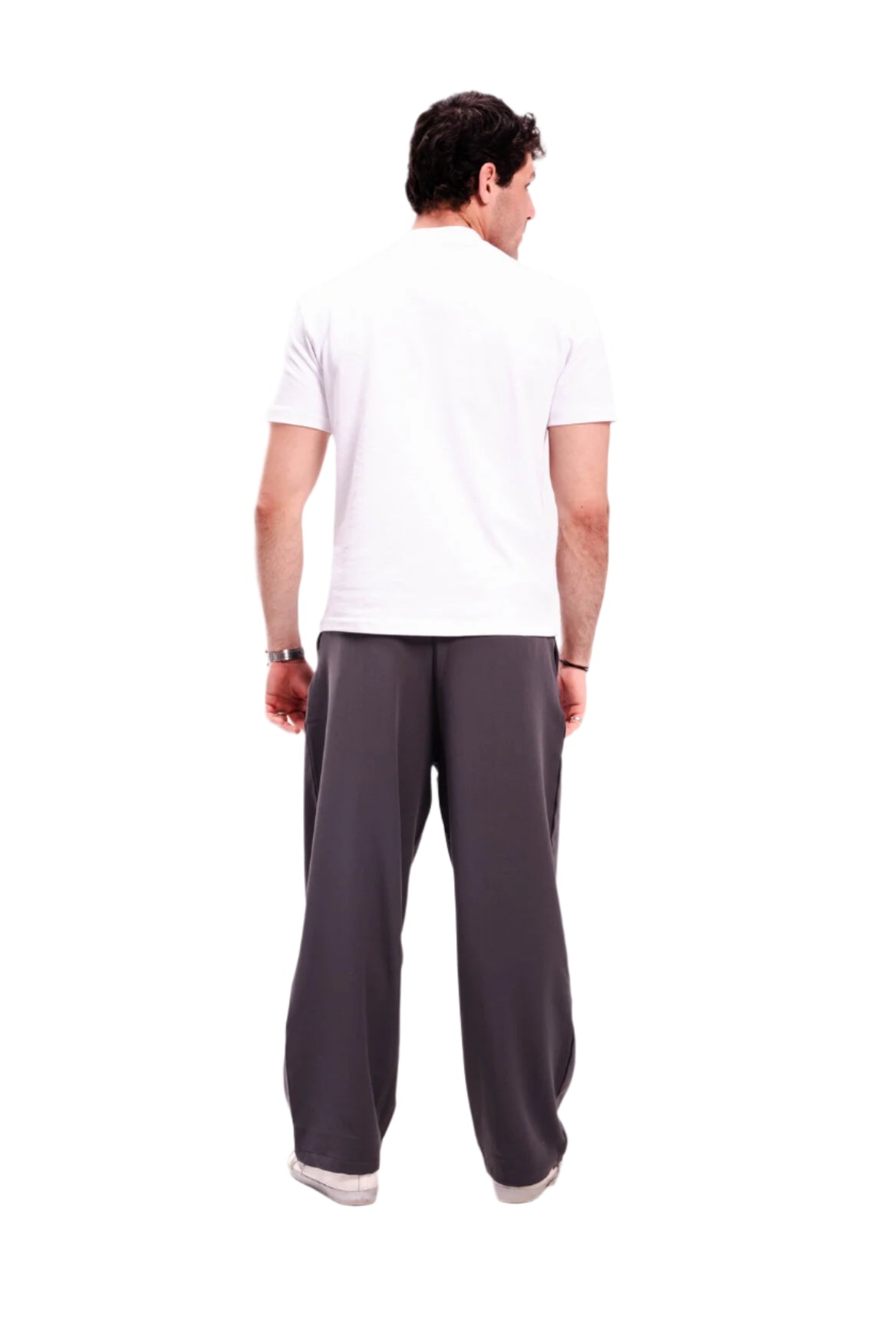 Men Dark Grey Pleated Pants
