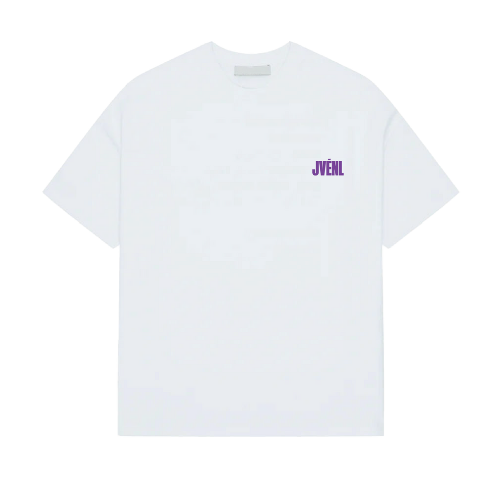 White-Electric Purple Oversized tshirt