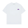 White-Electric Purple Oversized tshirt