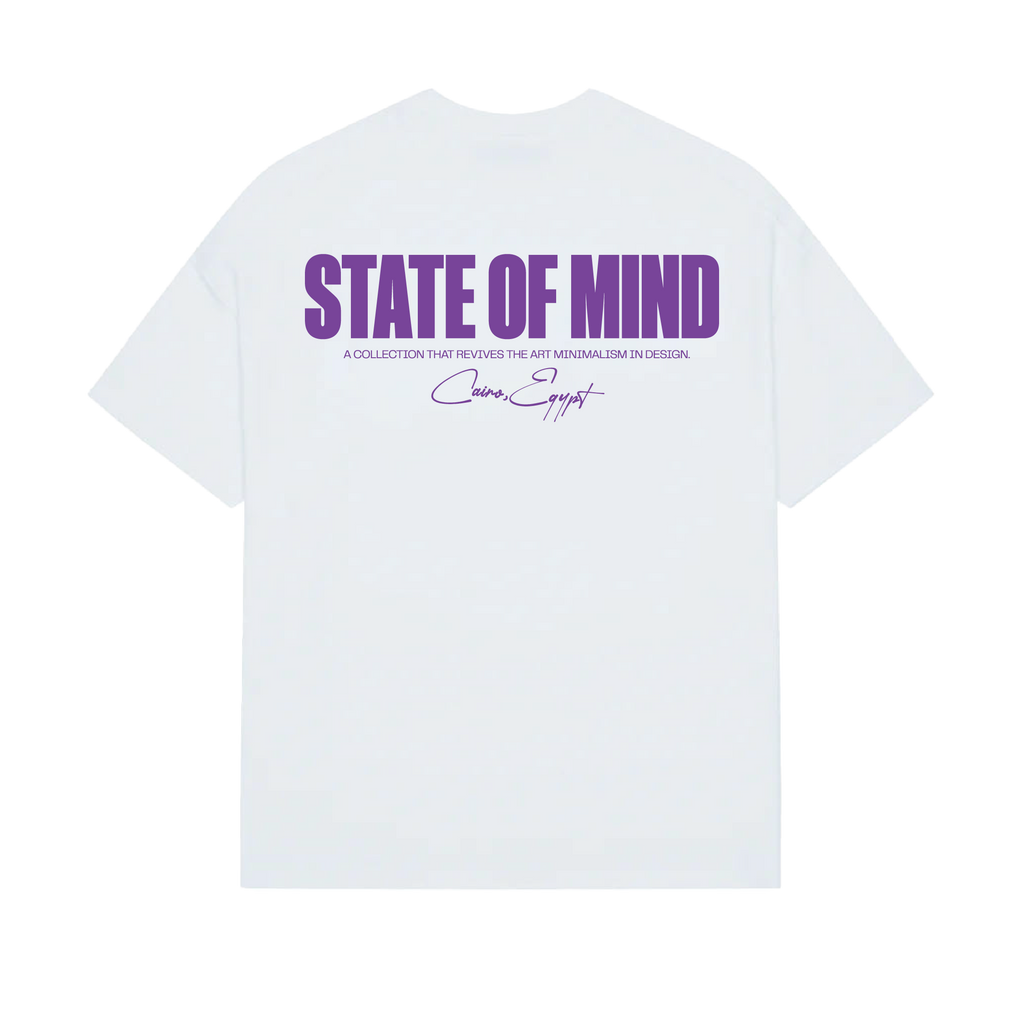 White-Electric Purple Oversized tshirt