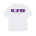 White-Electric Purple Oversized tshirt