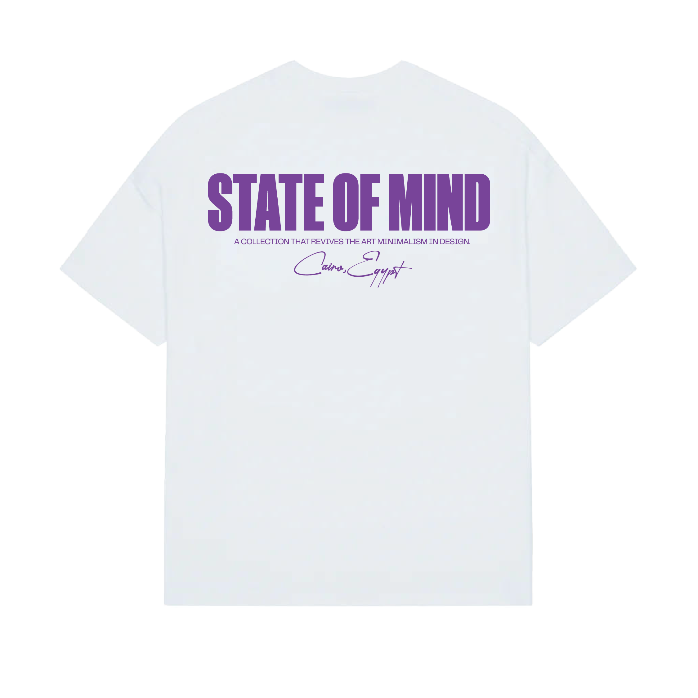 White-Electric Purple Oversized tshirt