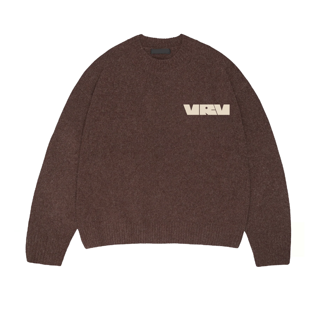 Brown VRV Logo Knit Sweater