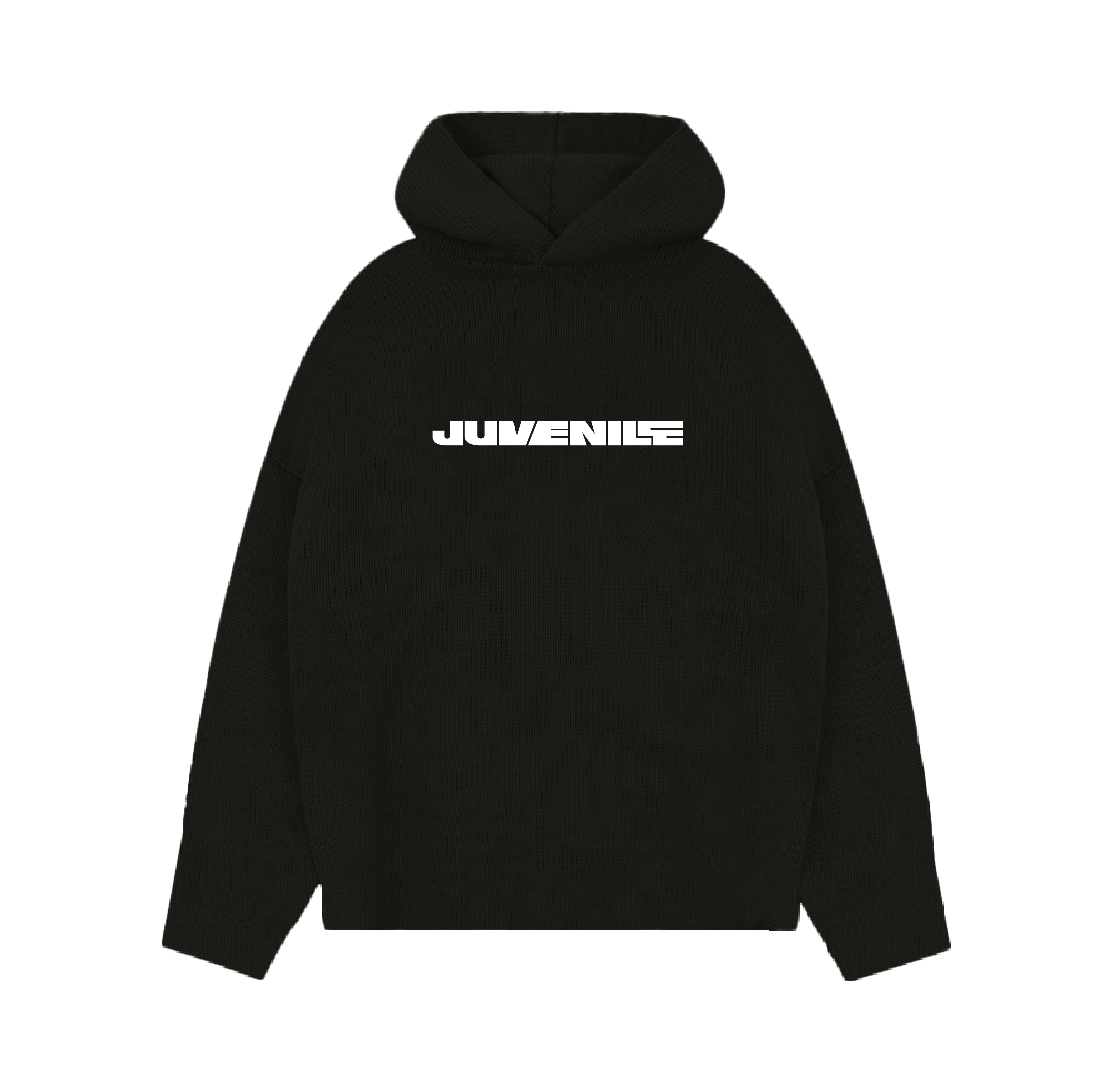 Black Knit Hoodie