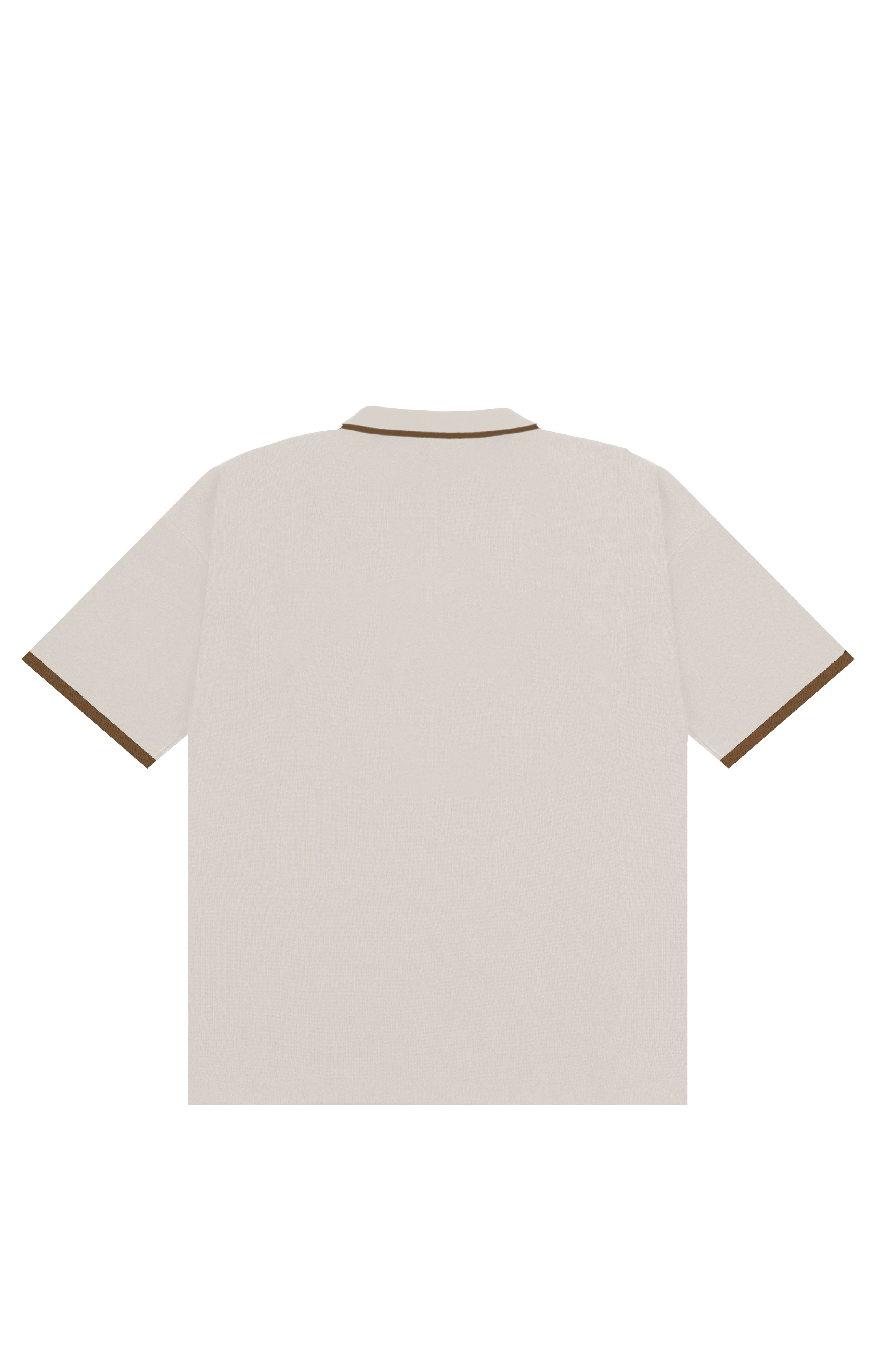 Cream VRV Logo Knitted Tshirt