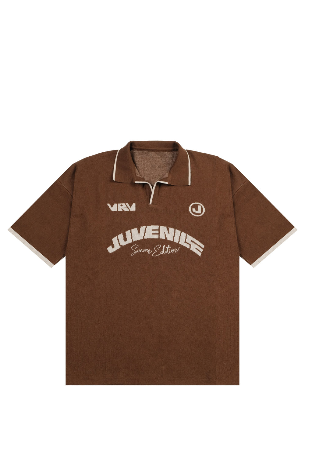 Brown VRV Logo Knitted Tshirt