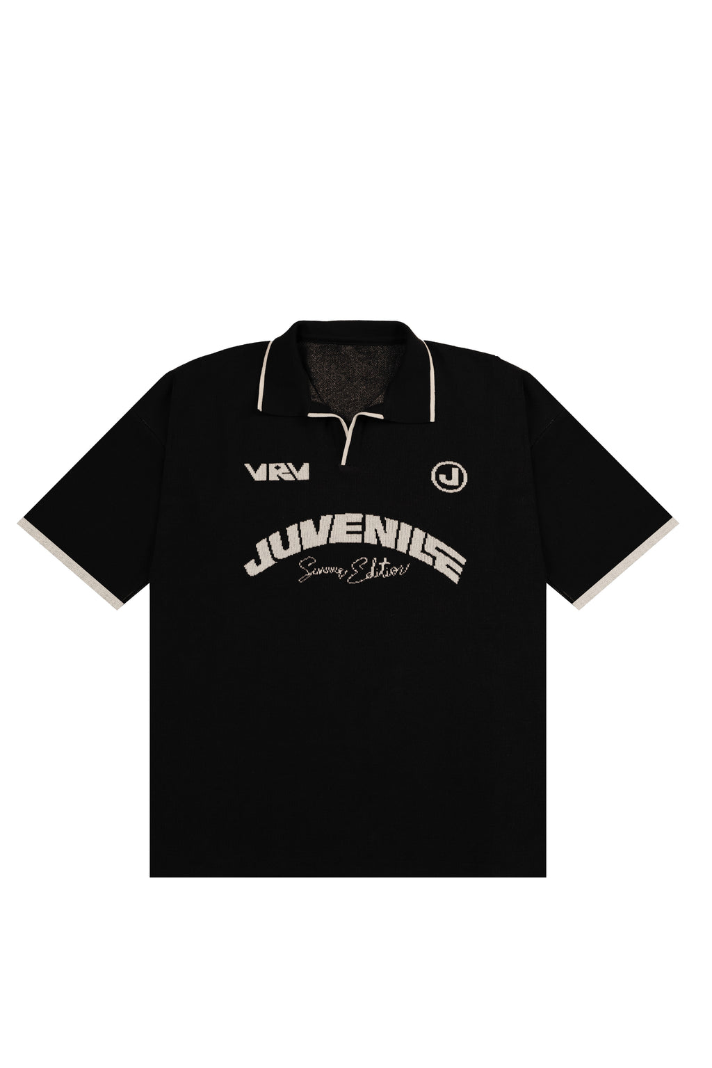 Black VRV Logo Knitted Tshirt